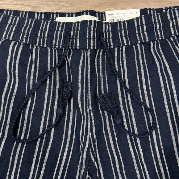 Sonoma Navy & Silver Striped Straight Leg Mid Rise Pants Size M New With Tags - Picture 8 of 16